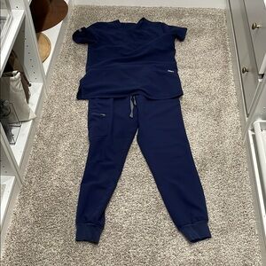 Navy Blue Figs Scrub Set